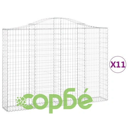 Габионни кошници арка 11 бр 200x30x140/160см поцинковано желязо ➤ топ цена ➤ sorbe.bg