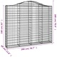Габионни кошници арка 2 бр 200x30x160/180 см поцинковано желязо