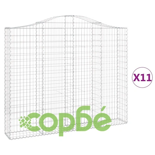 Габионни кошници арка 11 бр 200x30x160/180см поцинковано желязо ➤ топ цена ➤ sorbe.bg