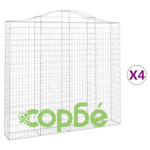 Габионни кошници арка 4 бр 200x30x180/200 см поцинковано желязо ➤ топ цена ➤ sorbe.bg