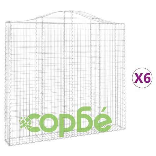 Габионни кошници арка 6 бр 200x30x180/200 см поцинковано желязо ➤ топ цена ➤ sorbe.bg