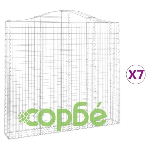 Габионни кошници арка 7 бр 200x30x180/200 см поцинковано желязо ➤ топ цена ➤ sorbe.bg