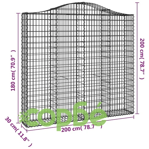 Габионни кошници арка 7 бр 200x30x180/200 см поцинковано желязо ➤ топ цена ➤ sorbe.bg