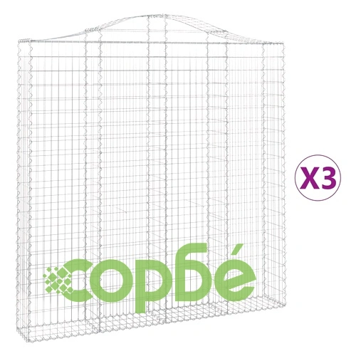 Габионни кошници арка 3 бр 200x30x200/220 см поцинковано желязо ➤ топ цена ➤ sorbe.bg