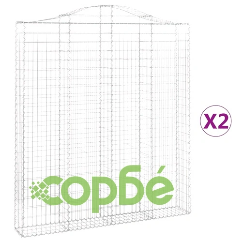 Габионни кошници арка 2 бр 200x30x220/240 см поцинковано желязо ➤ топ цена ➤ sorbe.bg