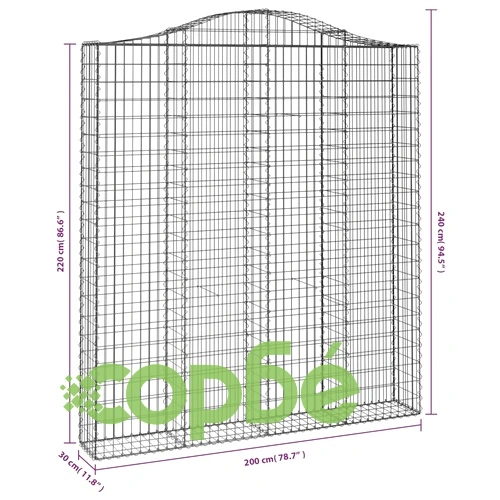 Габионни кошници арка 2 бр 200x30x220/240 см поцинковано желязо ➤ топ цена ➤ sorbe.bg