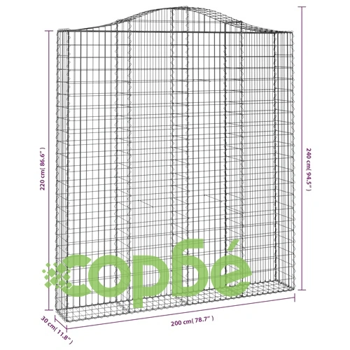 Габионни кошници арка 5 бр 200x30x220/240 см поцинковано желязо ➤ топ цена ➤ sorbe.bg