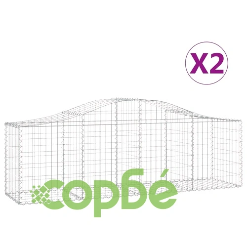 Габионни кошници арка 2 бр 200x50x60/80 см поцинковано желязо ➤ топ цена ➤ sorbe.bg