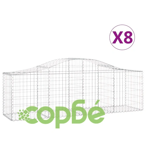 Габионни кошници арка 8 бр 200x50x60/80 см поцинковано желязо ➤ топ цена ➤ sorbe.bg