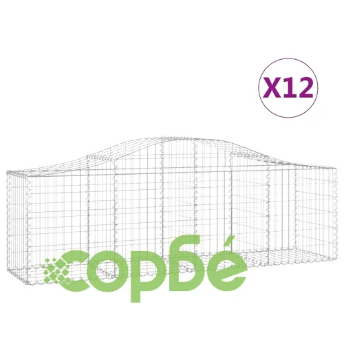 Габионни кошници арка 12 бр 200x50x60/80 см поцинковано желязо ➤ топ цена ➤ sorbe.bg