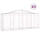 Габионни кошници арка 3 бр 200x50x80/100 см поцинковано желязо