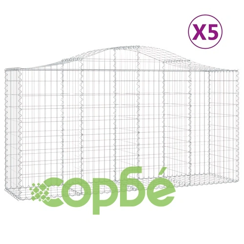 Габионни кошници арка 5 бр 200x50x100/120 см поцинковано желязо ➤ топ цена ➤ sorbe.bg