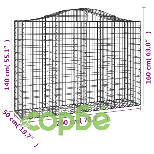 Габионни кошници арка 9 бр 200x50x140/160 см поцинковано желязо ➤ топ цена ➤ sorbe.bg