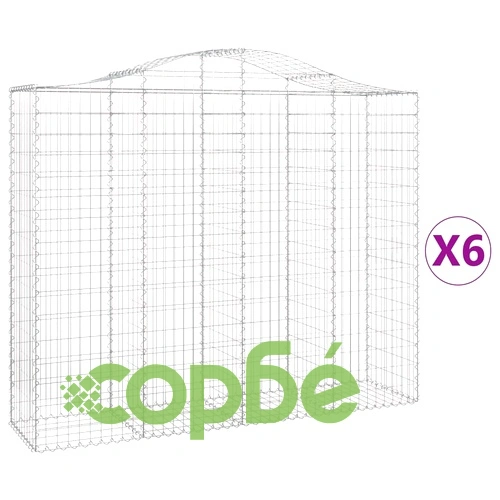 Габионни кошници арка 6 бр 200x50x160/180 см поцинковано желязо ➤ топ цена ➤ sorbe.bg