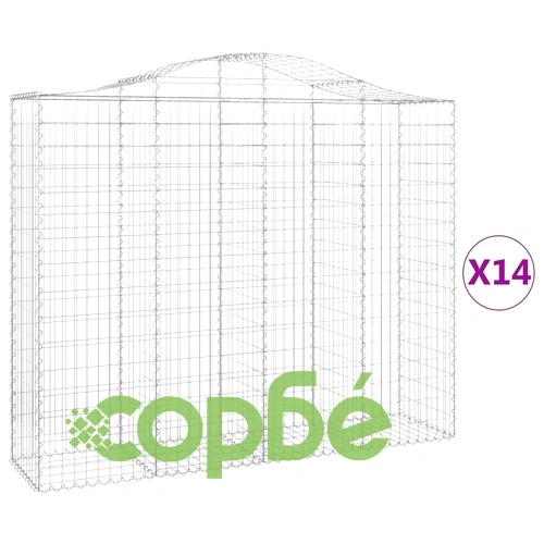 Габионни кошници арка 14 бр 200x50x160/180см поцинковано желязо ➤ топ цена ➤ sorbe.bg