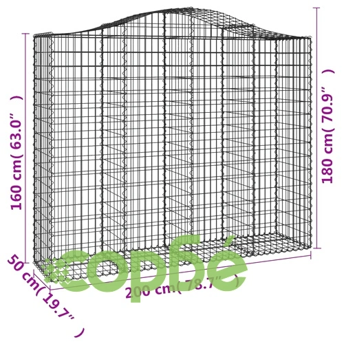 Габионни кошници арка 18 бр 200x50x160/180см поцинковано желязо ➤ топ цена ➤ sorbe.bg