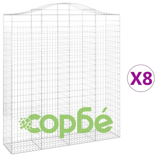 Габионни кошници арка 8 бр 200x50x220/240 см поцинковано желязо ➤ топ цена ➤ sorbe.bg