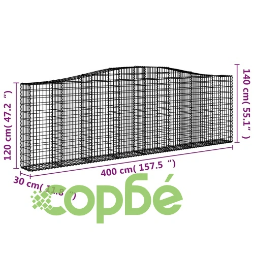Габионни кошници арка 2 бр 400x30x120/140см поцинковано желязо на топ цена от sorbe.bg Габионни кошници арка 2 бр 400x30x120/140см поцинковано желязо ➤ топ цена ➤ sorbe.bg