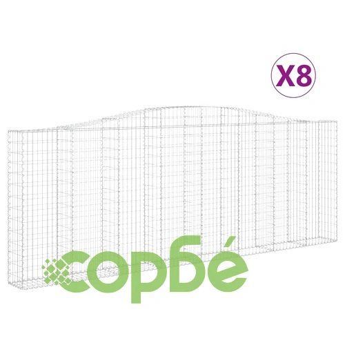 Габионни кошници арка 8 бр 400x30x140/160 см поцинковано желязо ➤ топ цена ➤ sorbe.bg