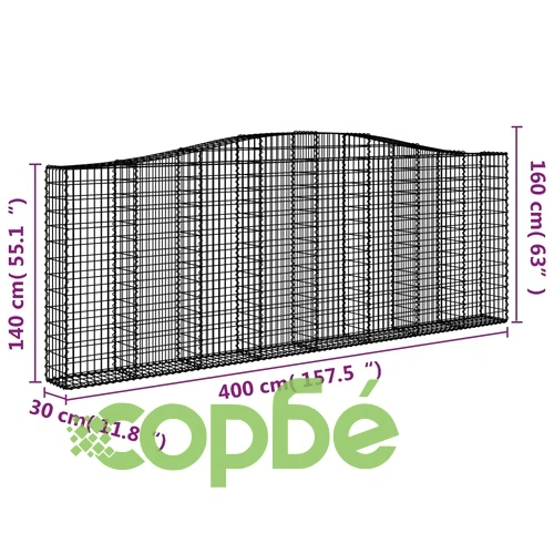 Габионни кошници арка 15 бр 400x30x140/160см поцинковано желязо на топ цена от sorbe.bg Габионни кошници арка 15 бр 400x30x140/160см поцинковано желязо ➤ топ цена ➤ sorbe.bg