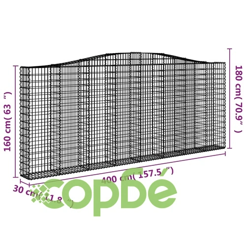 Габионни кошници арка 5 бр 400x30x160/180 см поцинковано желязо ➤ топ цена ➤ sorbe.bg