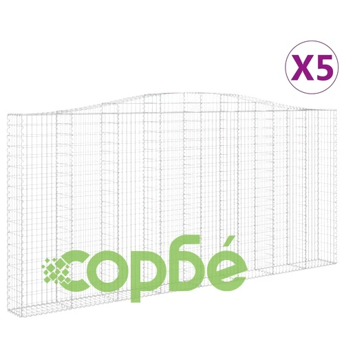 Габионни кошници арка 5 бр 400x30x180/200 см поцинковано желязо ➤ топ цена ➤ sorbe.bg