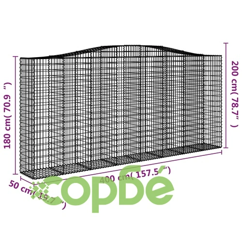 Габионни кошници арка 20бр 400x50x180/200 см поцинковано желязо ➤ топ цена ➤ sorbe.bg