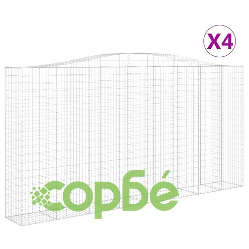 Габионни кошници арка 4 бр 400x50x200/220 см поцинковано желязо ➤ топ цена ➤ sorbe.bg