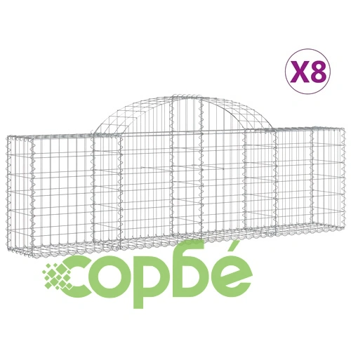 Габионни кошници арка 8 бр 200x30x60/80 см поцинковано желязо ➤ топ цена ➤ sorbe.bg