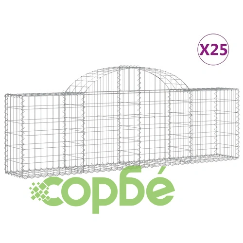 Габионни кошници арка 25 бр 200x30x60/80 см поцинковано желязо ➤ топ цена ➤ sorbe.bg