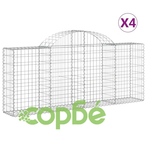 Габионни кошници арка 4 бр 200x30x80/100 см поцинковано желязо ➤ топ цена ➤ sorbe.bg