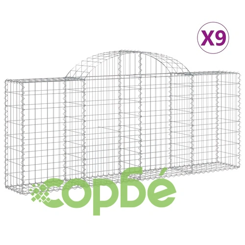 Габионни кошници арка 9 бр 200x30x80/100 см поцинковано желязо ➤ топ цена ➤ sorbe.bg