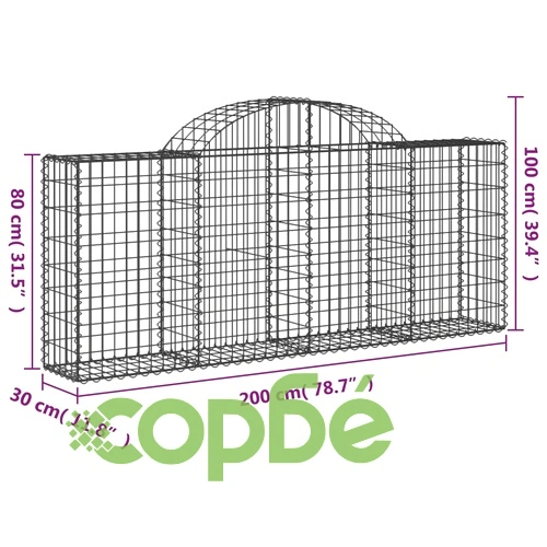 Габионни кошници арка 11 бр 200x30x80/100 см поцинковано желязо ➤ топ цена ➤ sorbe.bg