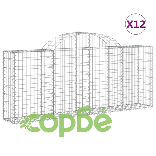Габионни кошници арка 12 бр 200x30x80/100 см поцинковано желязо ➤ топ цена ➤ sorbe.bg
