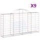 Габионни кошници арка 9 бр 200x30x100/120 см поцинковано желязо