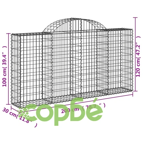 Габионни кошници арка 14 бр 200x30x100/120см поцинковано желязо ➤ топ цена ➤ sorbe.bg