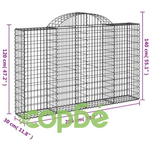 Габионни кошници арка 6 бр 200x30x120/140см поцинковано желязо ➤ топ цена ➤ sorbe.bg
