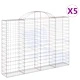 Габионни кошници арка 5 бр 200x30x140/160 см поцинковано желязо