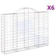 Габионни кошници арка 6 бр 200x30x140/160 см поцинковано желязо