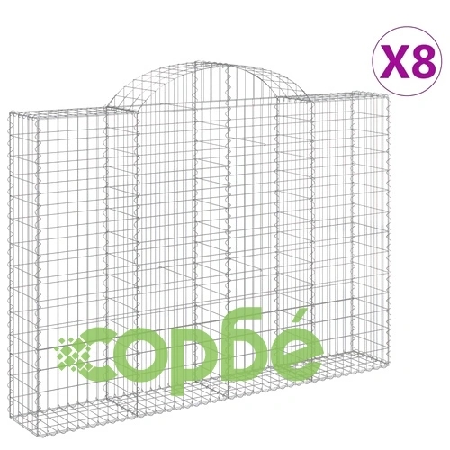 Габионни кошници арка 8 бр 200x30x140/160 см поцинковано желязо ➤ топ цена ➤ sorbe.bg