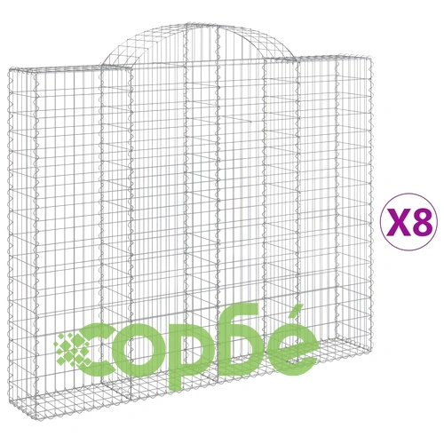 Габионни кошници арка 8 бр 200x30x160/180 см поцинковано желязо ➤ топ цена ➤ sorbe.bg