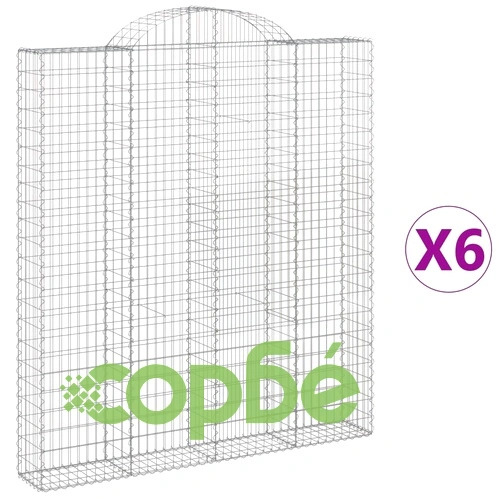 Габионни кошници арка 6 бр 200x30x220/240 см поцинковано желязо ➤ топ цена ➤ sorbe.bg