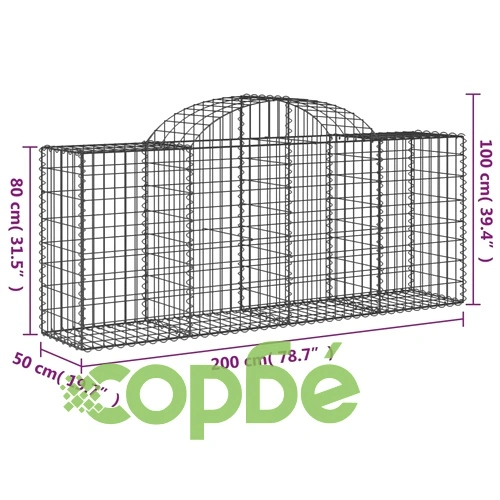 Габионни кошници арка 20 бр 200x50x80/100 см поцинковано желязо ➤ топ цена ➤ sorbe.bg
