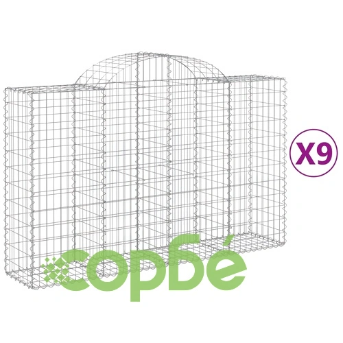 Габионни кошници арка 9 бр 200x50x120/140 см поцинковано желязо ➤ топ цена ➤ sorbe.bg