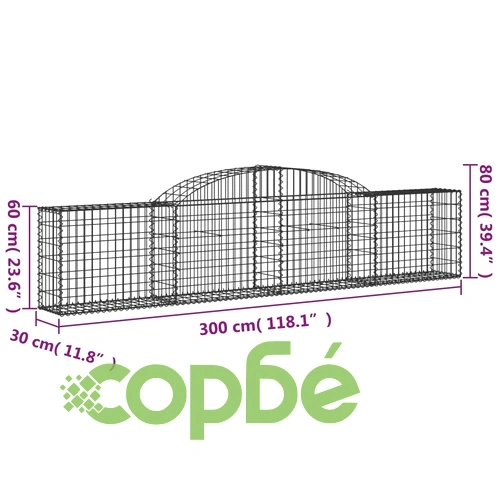 Габионни кошници арка 30 бр 300x30x60/80 см поцинковано желязо ➤ топ цена ➤ sorbe.bg