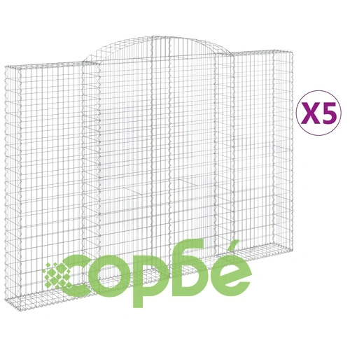 Габионни кошници арка 5 бр 300x30x200/220 см поцинковано желязо ➤ топ цена ➤ sorbe.bg