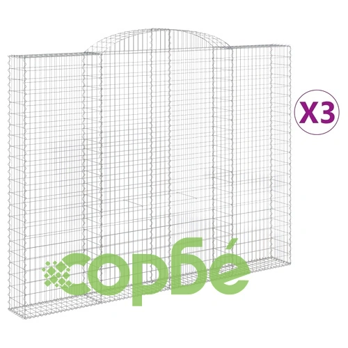 Габионни кошници арка 3 бр 300x30x220/240 см поцинковано желязо ➤ топ цена ➤ sorbe.bg