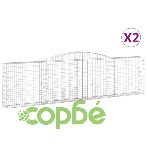 Габионни кошници арка 2 бр 400x30x100/120 см поцинковано желязо ➤ топ цена ➤ sorbe.bg
