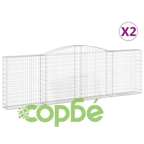 Габионни кошници арка 2 бр 400x30x120/140см поцинковано желязо ➤ топ цена ➤ sorbe.bg