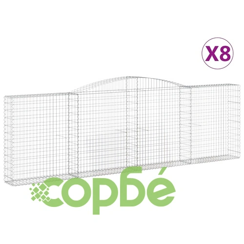 Габионни кошници арка 8 бр 400x30x120/140 см поцинковано желязо ➤ топ цена ➤ sorbe.bg